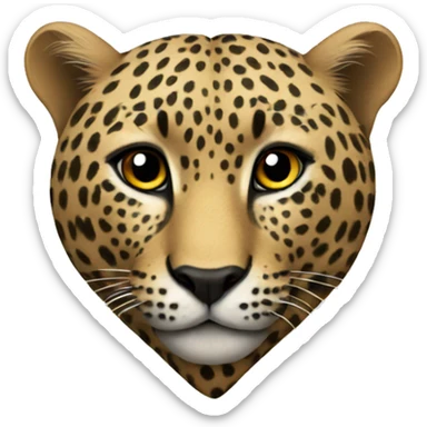 Leopard heart sticker