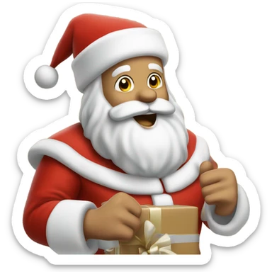 santa clause celebrating new years day 2025 sticker