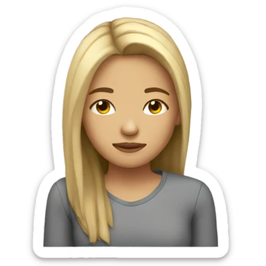 Pretty Teenage girl with straight hair sleeping  sticker