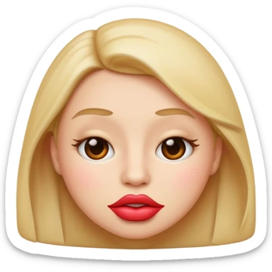 Blowing a kiss regular emoji face sticker