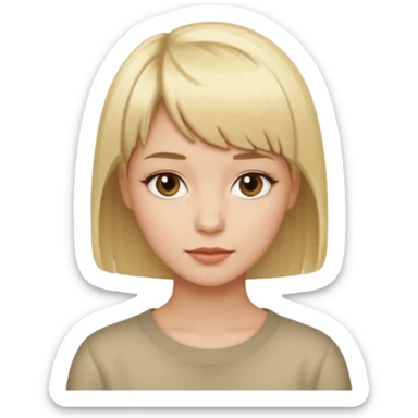 blondynka krótkie włosy z taką dłuższą grzywka sticker