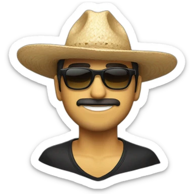 chico rubio con lentes geniales y sombrero negro  sticker