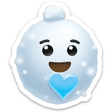 Snow and heart sticker