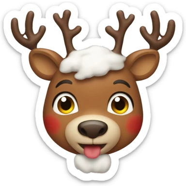 rudolph happy and cute sticker