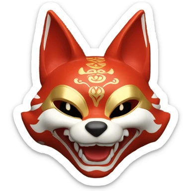 red kitsune mask sticker