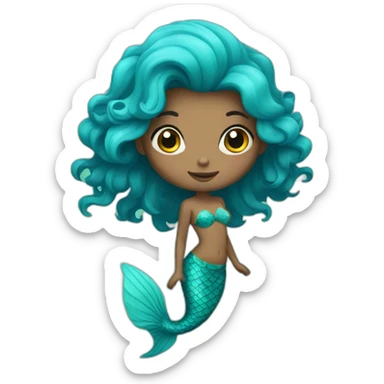 turquoise mermaid sticker