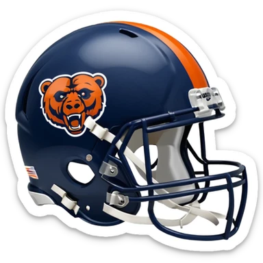 Chicago Bears football helmet with team logo facing left, emoji style sticker