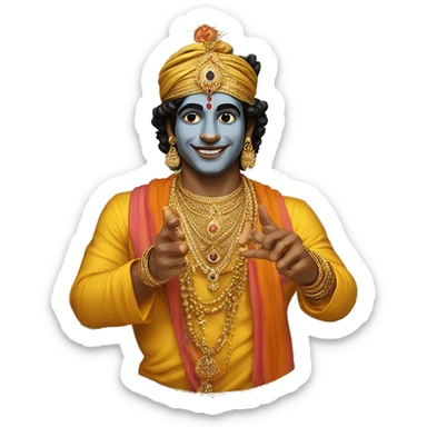 Krishna ji wearing mor paak sticker