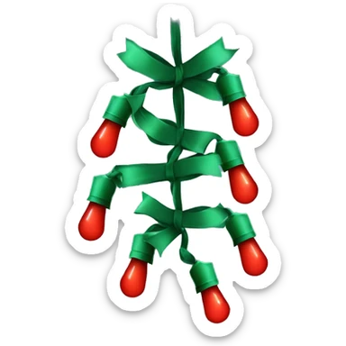 pretty Green & red Christmas lights sticker