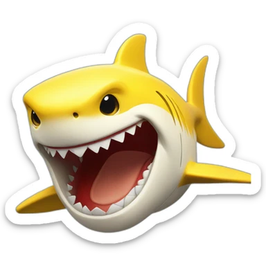 yellow shark laughing with closed mouth sticker