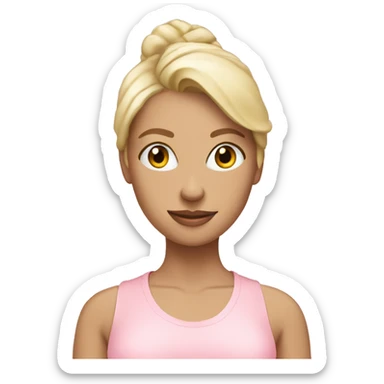 PILATES blonde lady light pink clothes sticker
