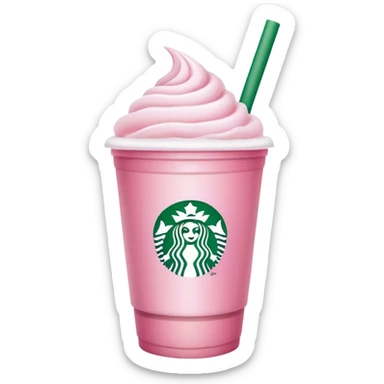 starbucks cup pink drink with cold foam sticker