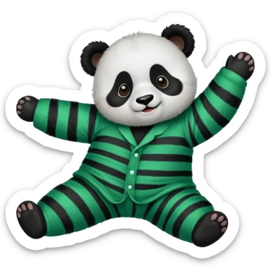make a cute dark green panda with some pjs laying downmake a cute dark green panda  with some pjs laying down sticker