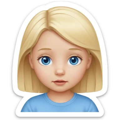 Baby girl with blonde hair and blue eyes sticker