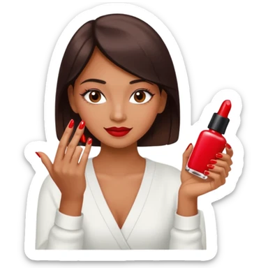 carita pintandose las uñas sticker