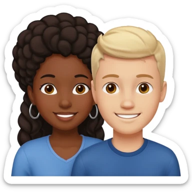 Couple in love black girl and white boy  sticker