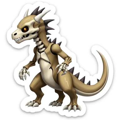 Skeletal Marowak-Duskull-Darkdramon-fusion sticker