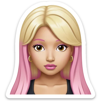 nicki minaj super bass half pink half blonde hair  sticker
