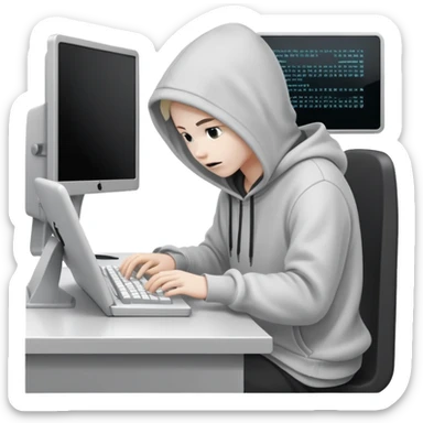 monochrome hacker terminal command center sticker