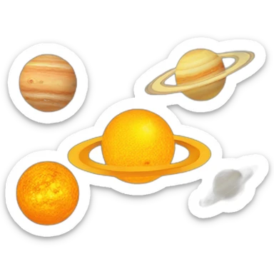 Solar system with planets shaped like hearts sticker