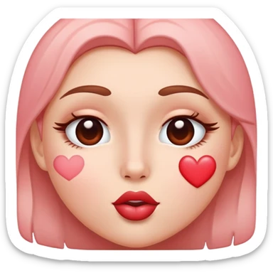 face with heart eyes and kiss mark on cheek sticker