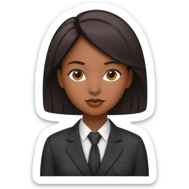 black girl working incorporate attire and sleek hair sticker