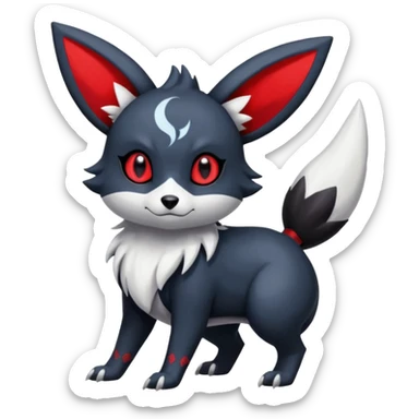 Umbreon-Zorua-Absol-Minccino-Zangoose-fusion-hybrid-creature  sticker