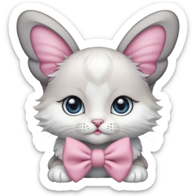Bébé chat avec un noeud papillon rose sticker