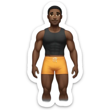 soft muscular black man in boxer (beach body) sticker