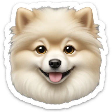 White beige pomerian puppy  sticker
