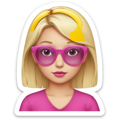 girl pink sunglasses blonde  sticker