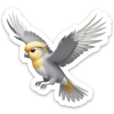 cockatiel bird flying sticker