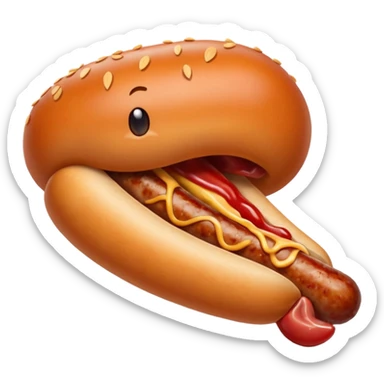 Mouth on sausage sticker