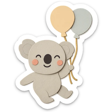 Remove the excess part of the koala bear's neck so it looks natural and clean, keeping the paper-craft style consistent. sticker