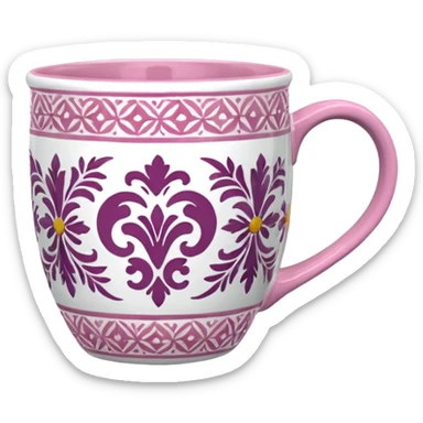 Pink and white Talavera mug  sticker