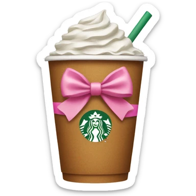 Starbucks with a pink bow sticker