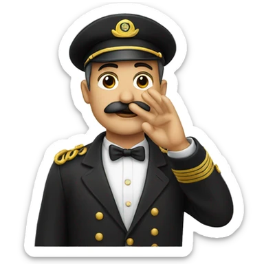 man with moustache saluting sticker