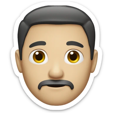white man with short black hair and goatee sticker