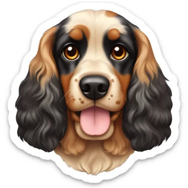 a cocker spaniel dog with the color pattern of a rottweiler  sticker