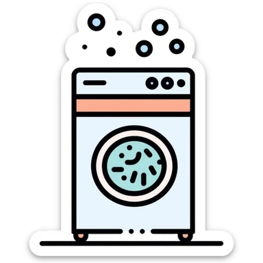 washing machine with bubbles sticker