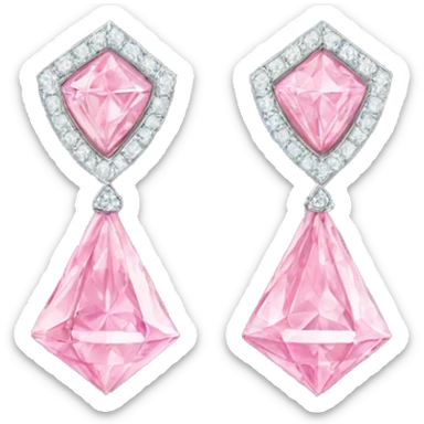 Pink diamond earrings  sticker