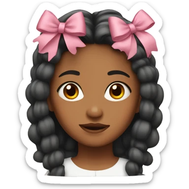 girl with bows in hair sticker