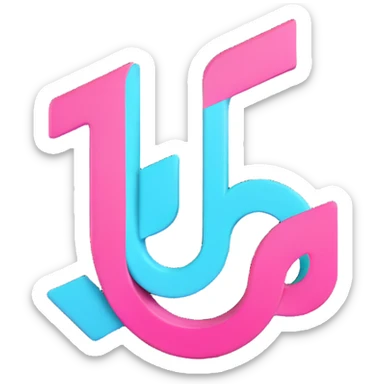 true-to-life 3D TikTok logo, official design, TikTok's color palette black white cyan pink, transparent background, no modifications, for Discord role icon sticker