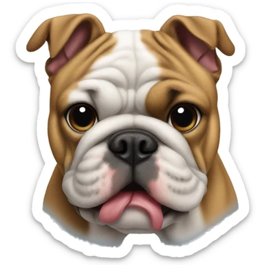 bulldog and france flag sticker
