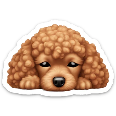 Caramel toy poodle sleeping sticker