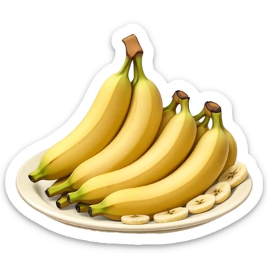 Panquecas em um prato redondo com rodelas de banana sticker