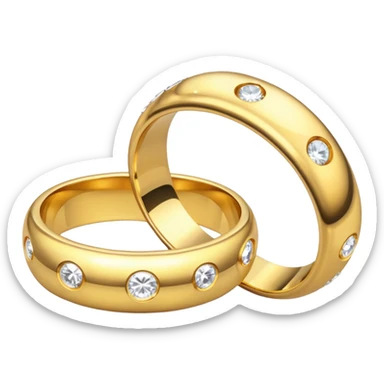 Wedding rings with brilliant  sticker