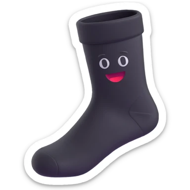 black football sock, simple 3d emoji, no text sticker
