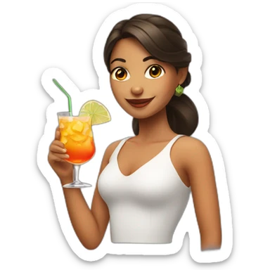 girl with cocktail sticker