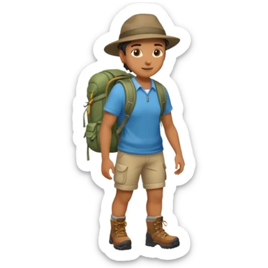 Hiker with backpack sticker